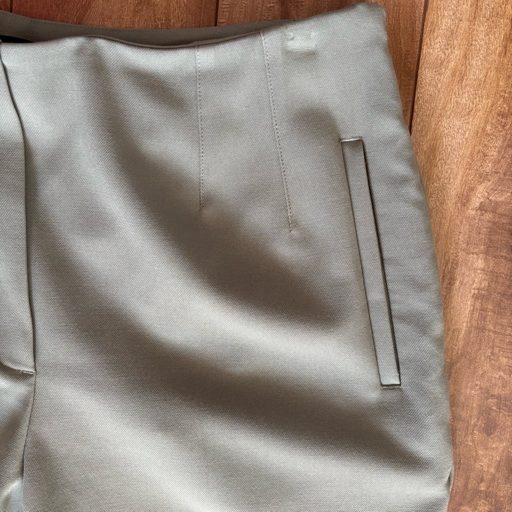 Classic High-Waist Straight Leg Pants - Light Sage Green - Picture 5 of 5
